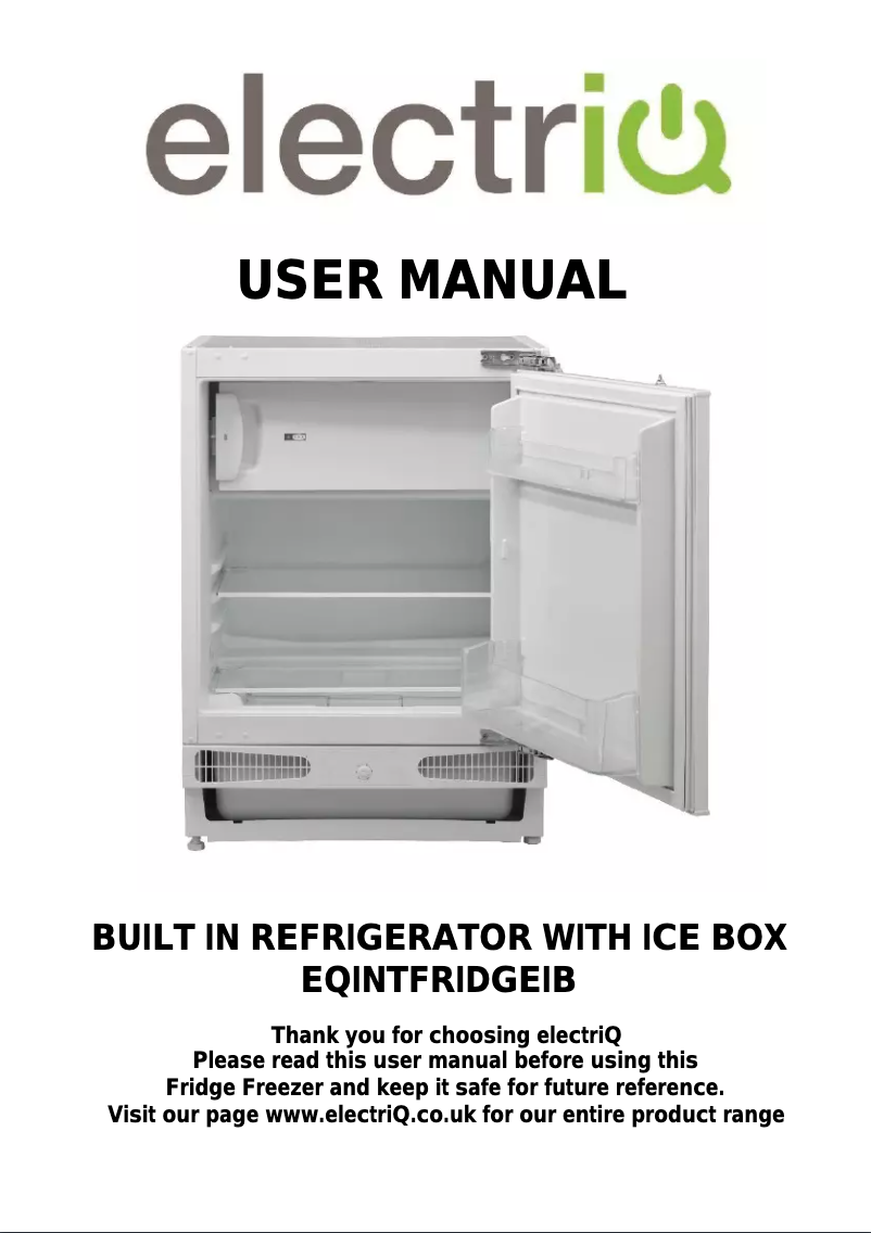 Page n°1 - Manuel utilisateur ElectriQ EQINTFRIDGEIB