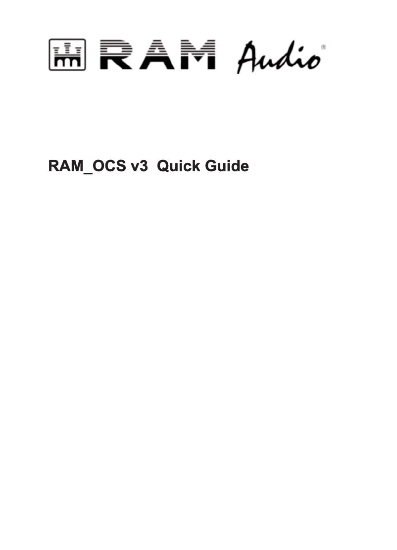 Page 1 de la notice Manuel utilisateur Ram Audio DENEB 5Q GPIO