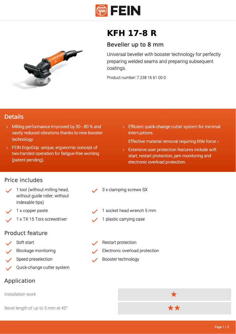 Image de la première page du manuel de l'appareil KFH 17-8 R