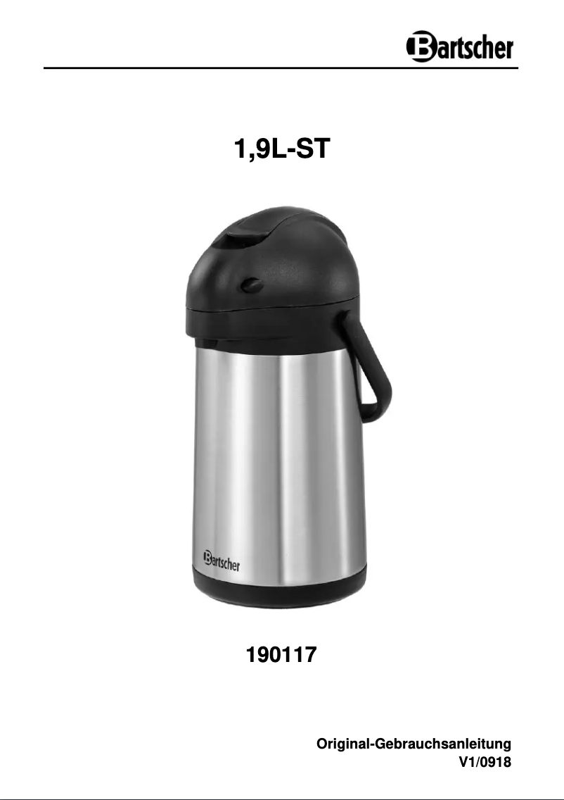 Página 1 del manual Manual de usuario Bartscher 190117