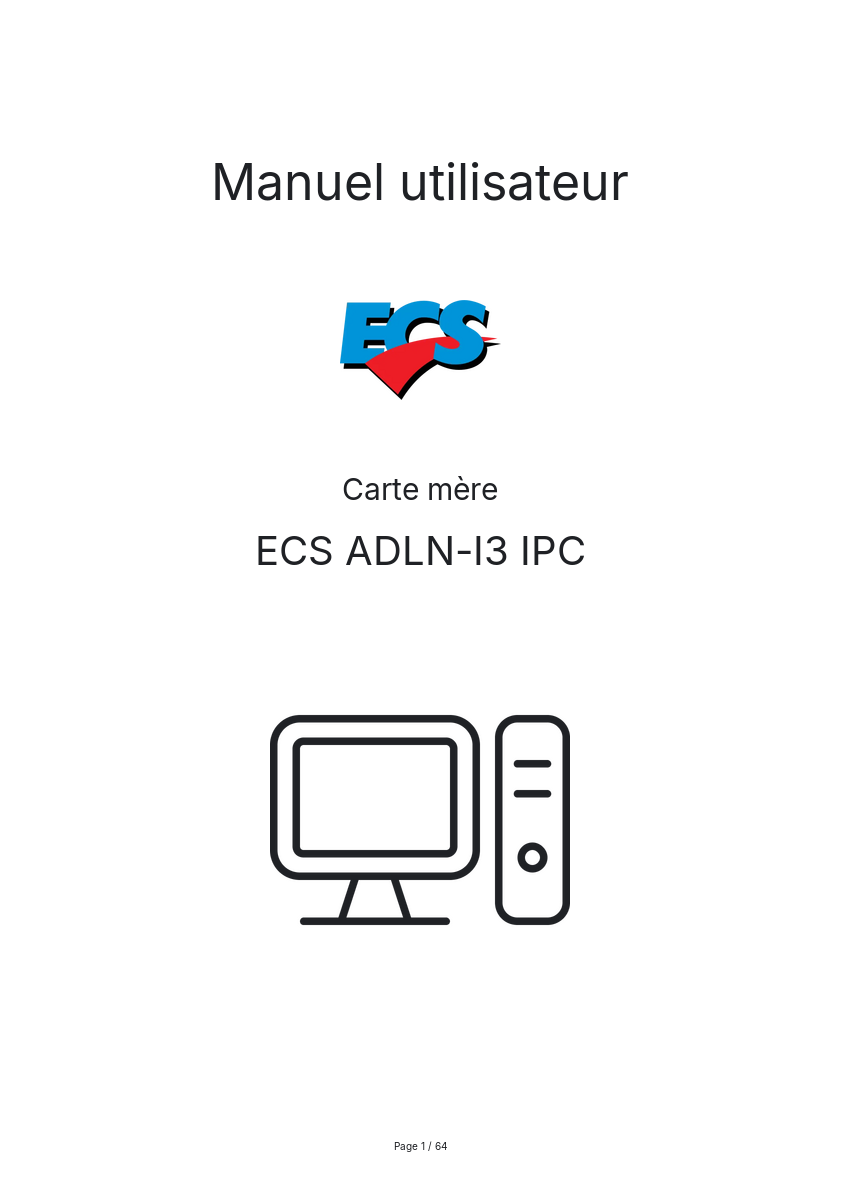 Image de la première page du manuel de l'appareil ADLN-I3 IPC