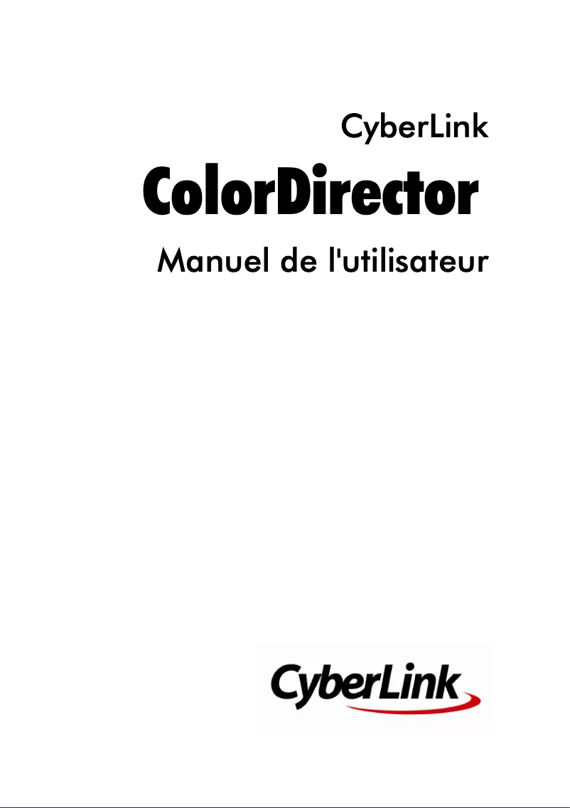 Page 1 de la notice Manuel utilisateur Cyberlink ColorDirector