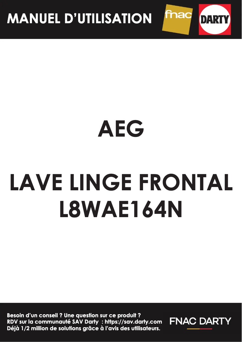 Image de la première page du manuel de l'appareil L8WAE164N