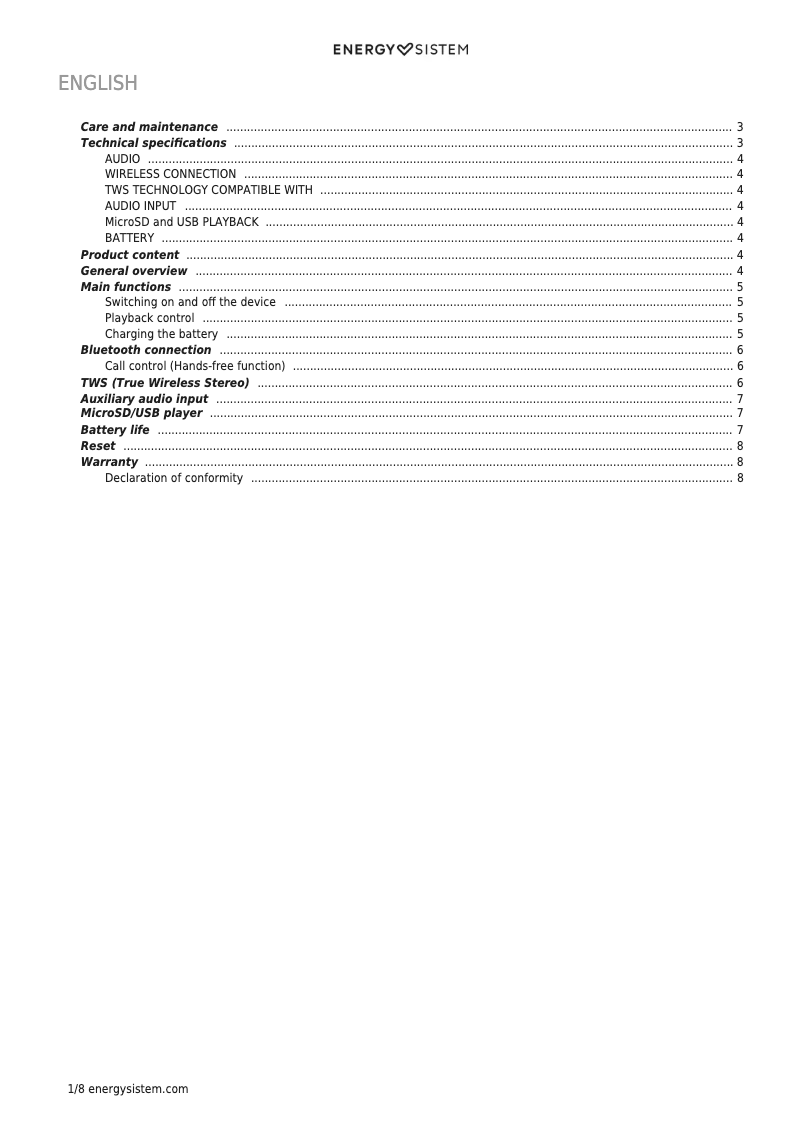 Image de la première page du manuel de l'appareil FS1