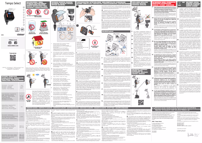 Página 1 del manual Manual de usuario Claber Tempo Select 8486