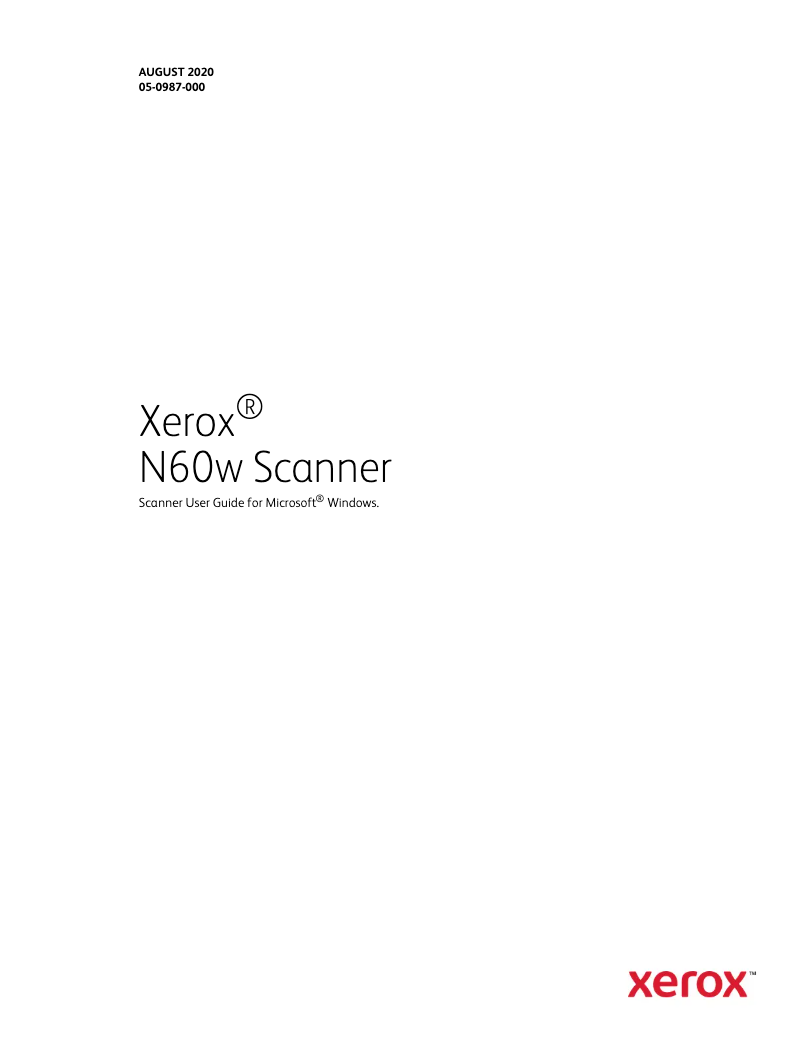 Page 1 de la notice Manuel utilisateur Xerox N60w