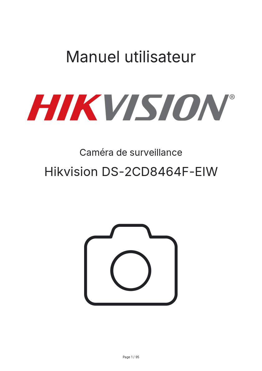Image de la première page du manuel de l'appareil DS-2CD8464F-EIW