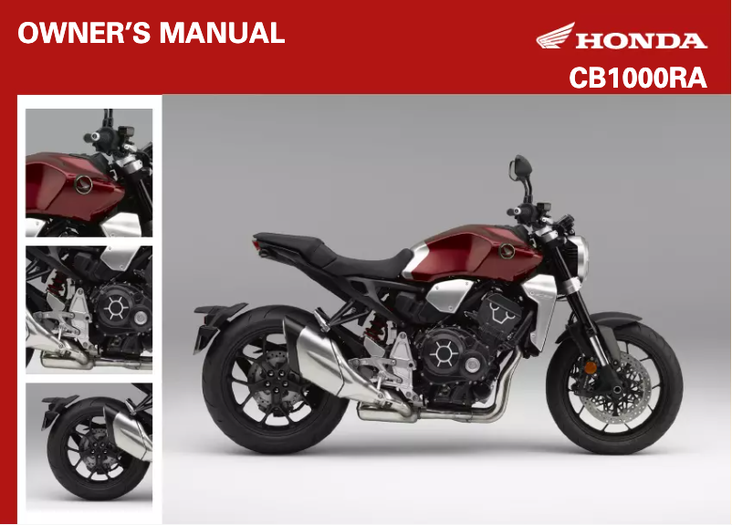 Image de la première page du manuel de l'appareil CB1000R (2018)