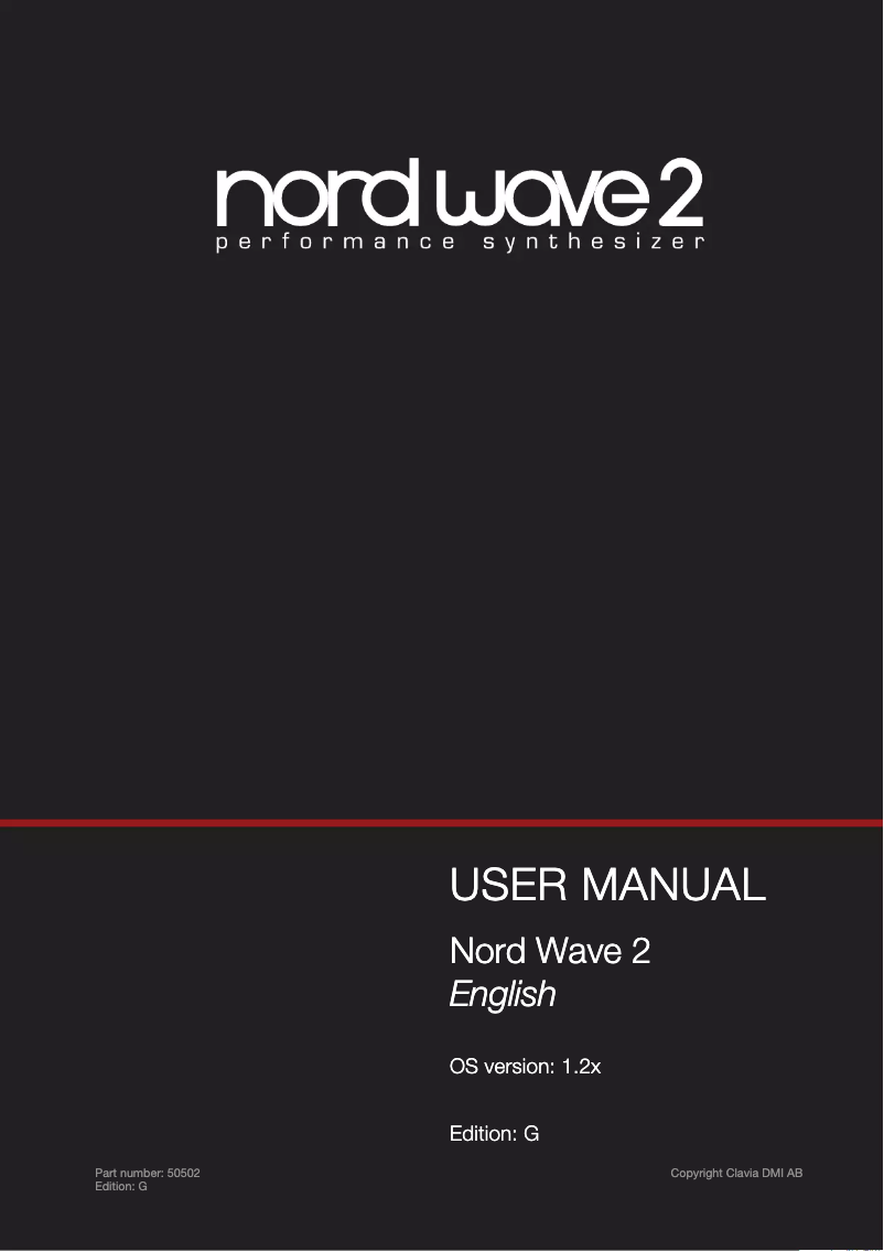 Page 1 de la notice Manuel utilisateur Nord Wave 2