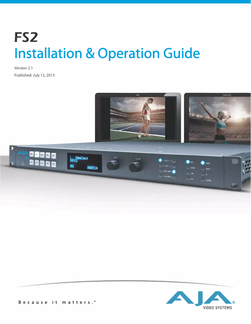 Page n°1 - Manuel utilisateur AJA FS2