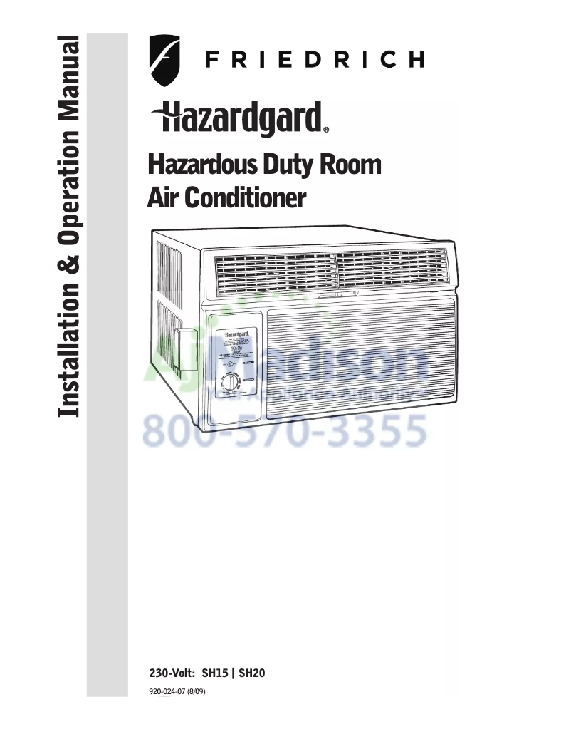 Page n°1 - Manuel utilisateur Friedrich SH20M50B