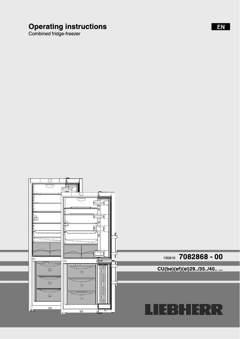 Page n°1 - Manuel utilisateur Liebherr CU 2915 Comfort