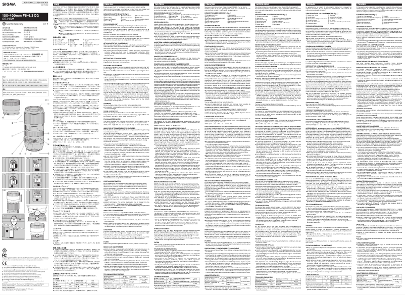 Page 1 de la notice Manuel utilisateur Sigma 100-400mm F5-6.3 DG DN OS HSM