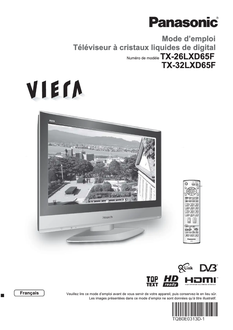 Image de la première page du manuel de l'appareil Viera TX-32LXD65F