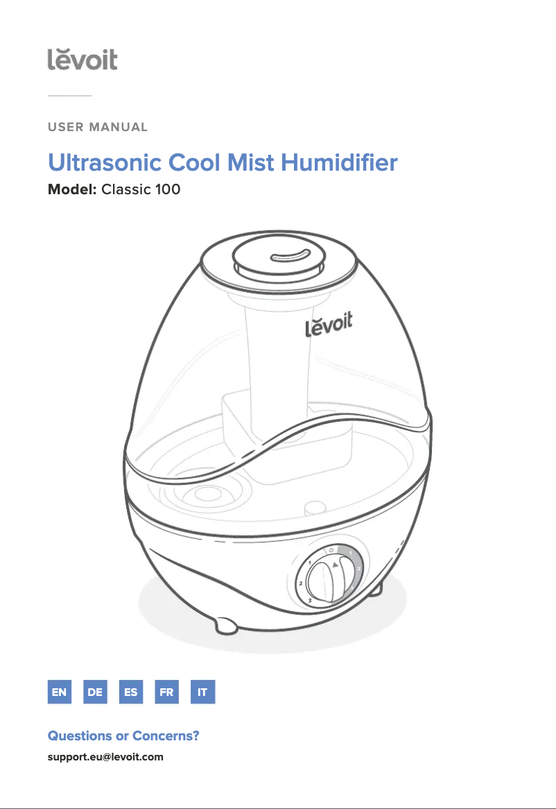 Page n°1 - Manuel utilisateur Levoit Classic 100