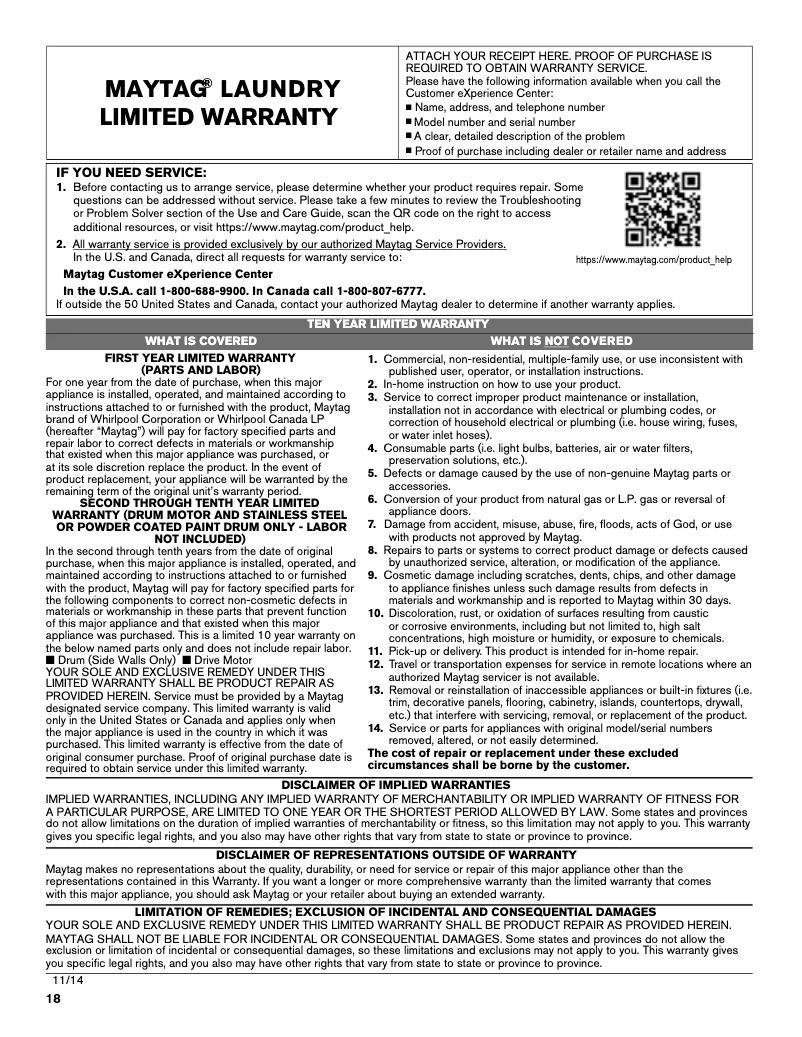 Page 1 de la notice Mode d'emploi Maytag MGD5500F