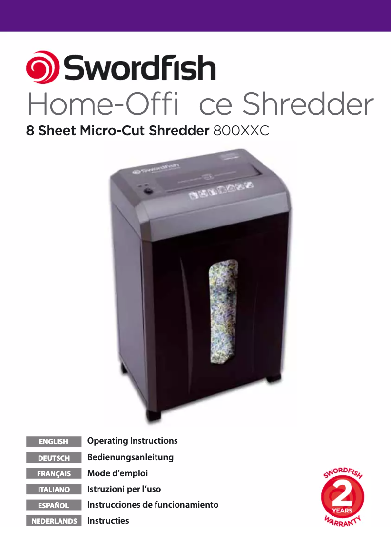 Page n°1 - Manuel utilisateur Swordfish 800XXC