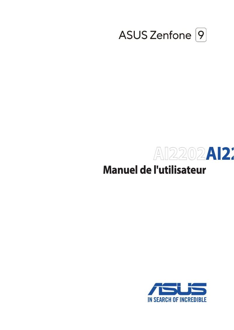 Image de la première page du manuel de l'appareil ZenFone 9
