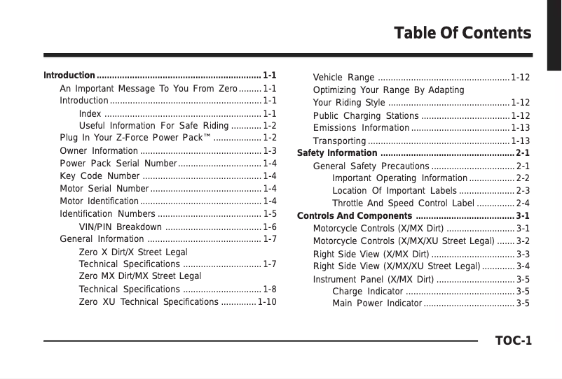 Image de la première page du manuel de l'appareil X (2011)