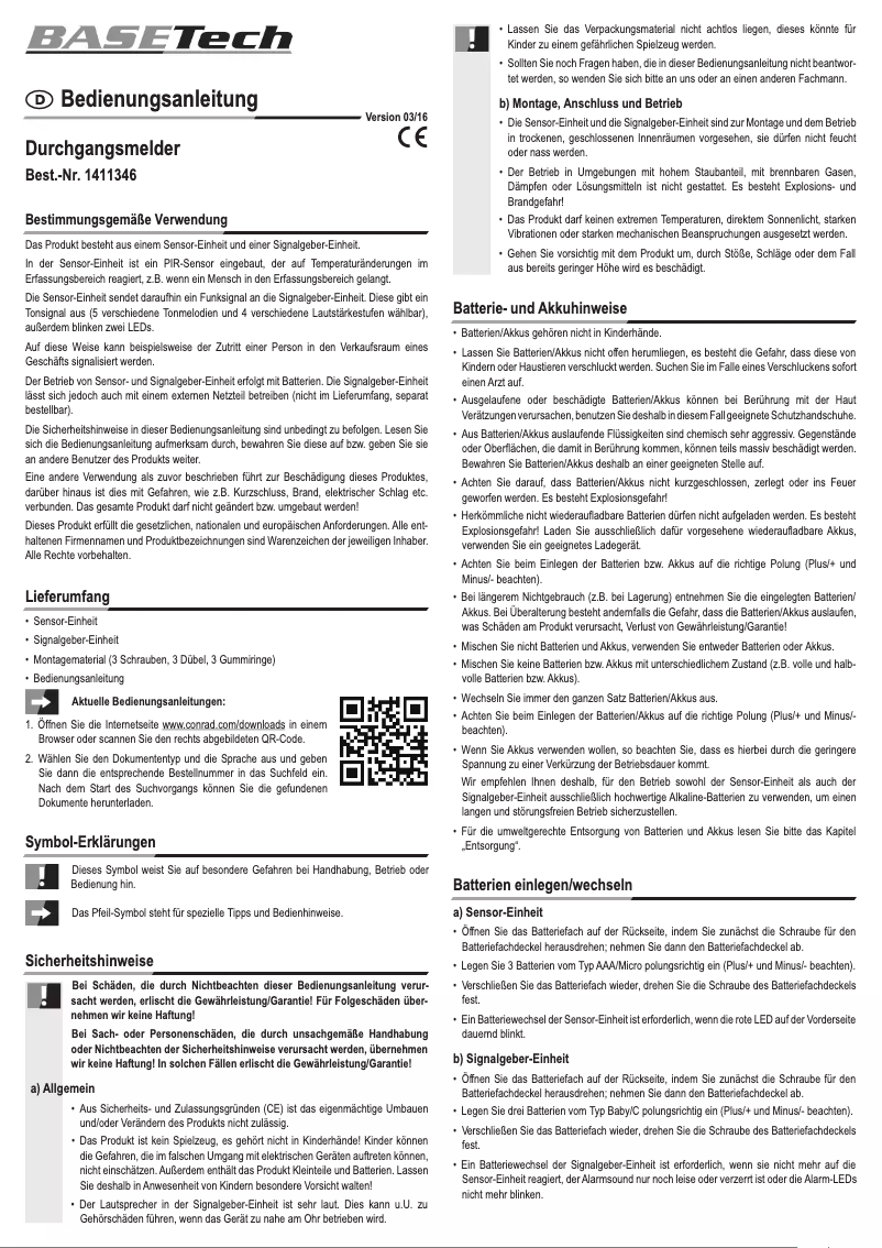 Page n°1 - Manuel utilisateur BaseTech RL-600