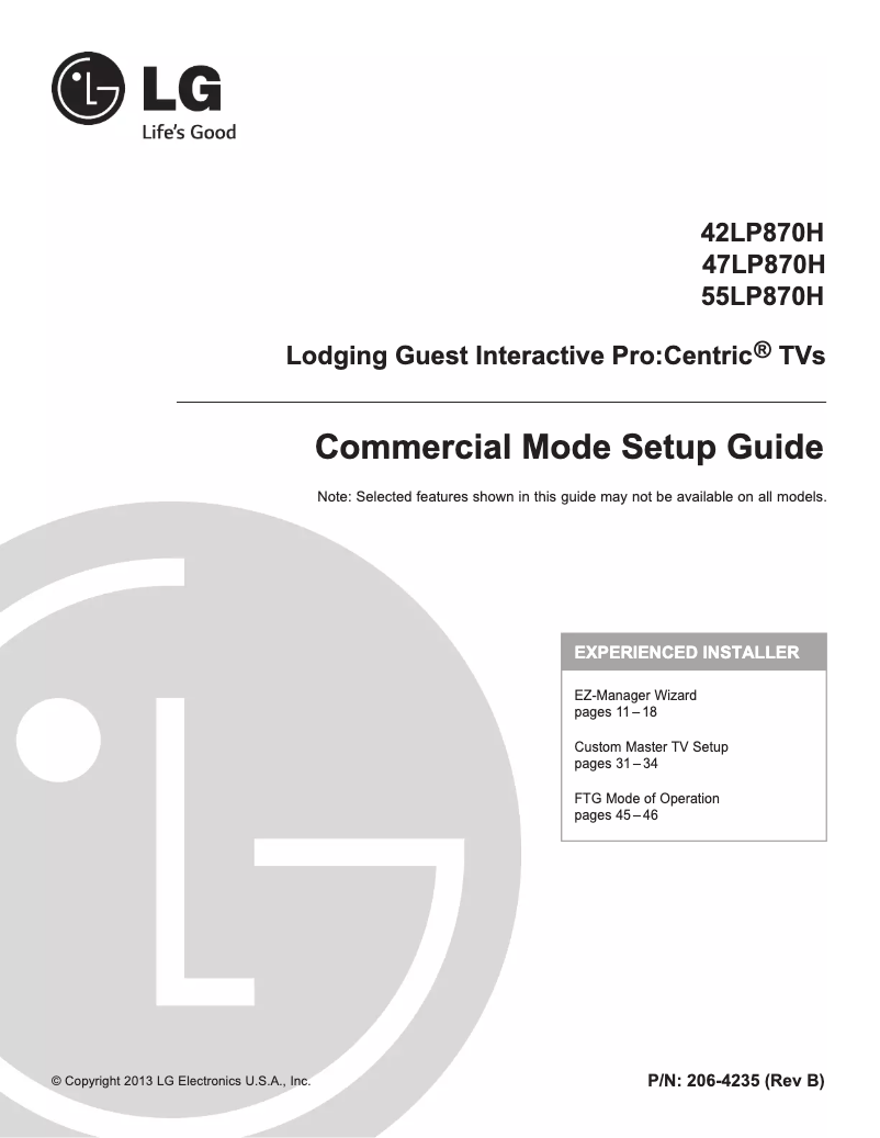 Page 1 de la notice Manuel utilisateur LG 42LP870H