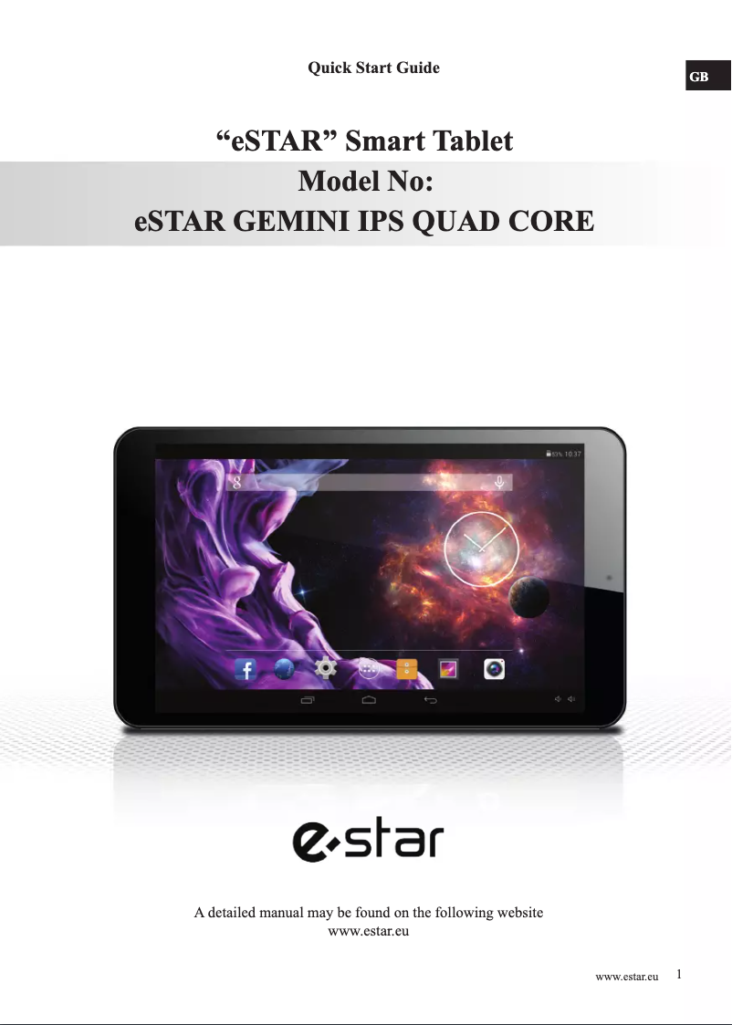 Page 1 de la notice Manuel utilisateur eSTAR MID8128