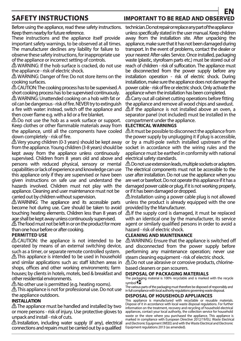 Page 1 de la notice Guide d'installation Whirlpool AKT 8601 IX