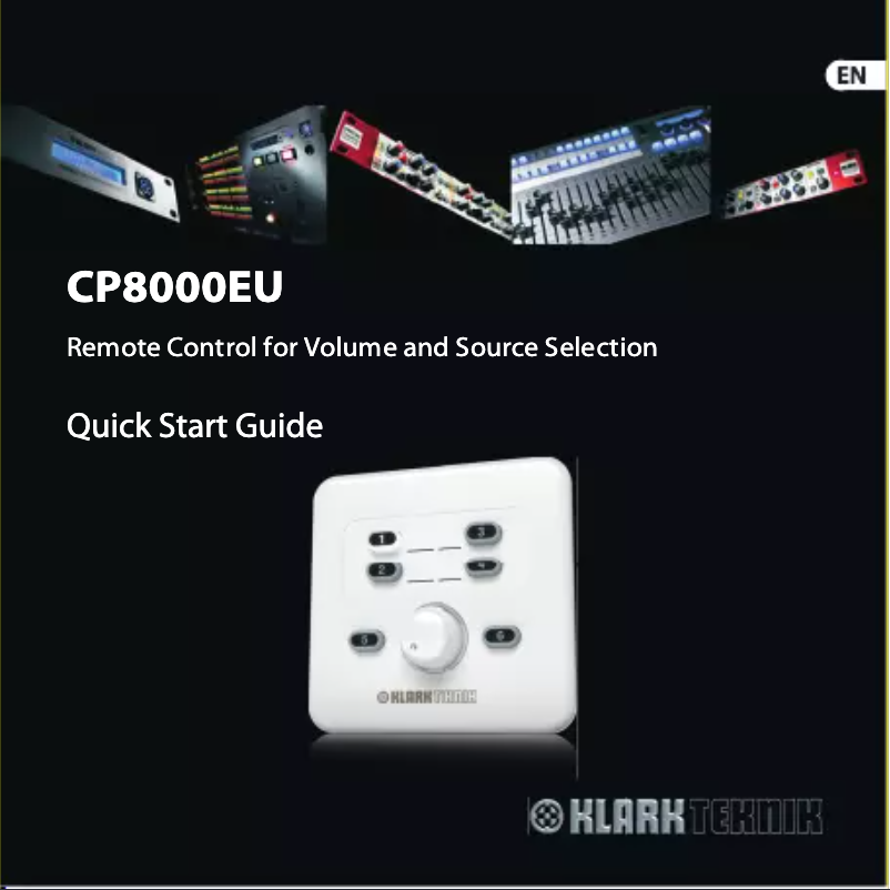Page 1 de la notice Guide de démarrage rapide Klark Teknik CP8000EU