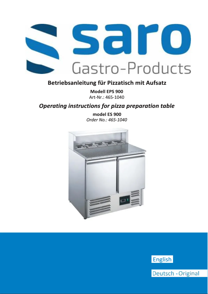 Imagen de la primera página del manual del dispositivo EPS 900