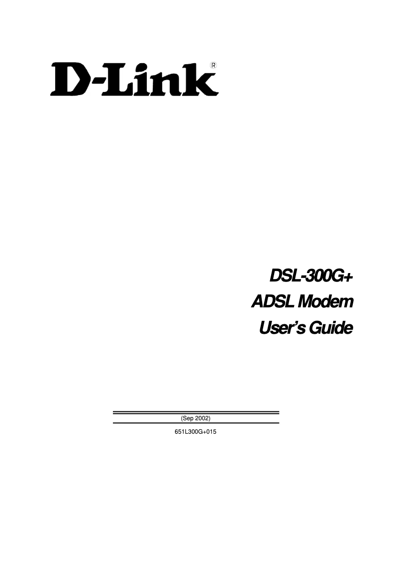 Page 1 de la notice Manuel utilisateur D-Link DSL-300G+