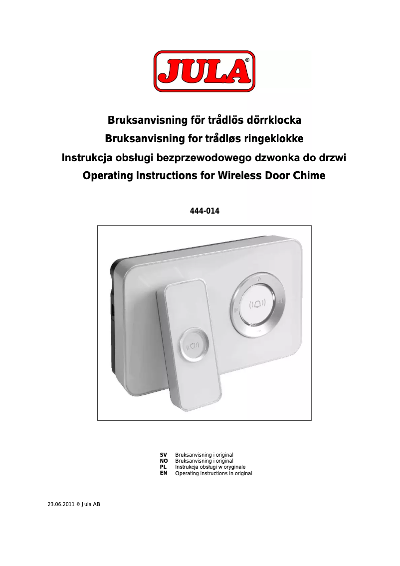 Page 1 de la notice Manuel utilisateur Marquant 444-014