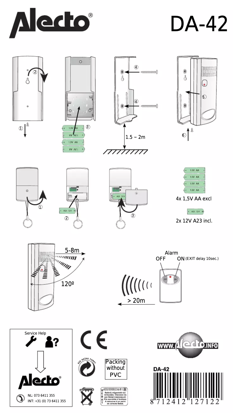 Page 1 de la notice Manuel utilisateur Alecto DA-42