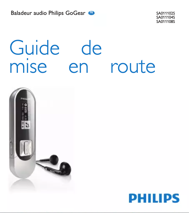 Página 1 del manual Guía de inicio rápido Philips GoGear SA011104S