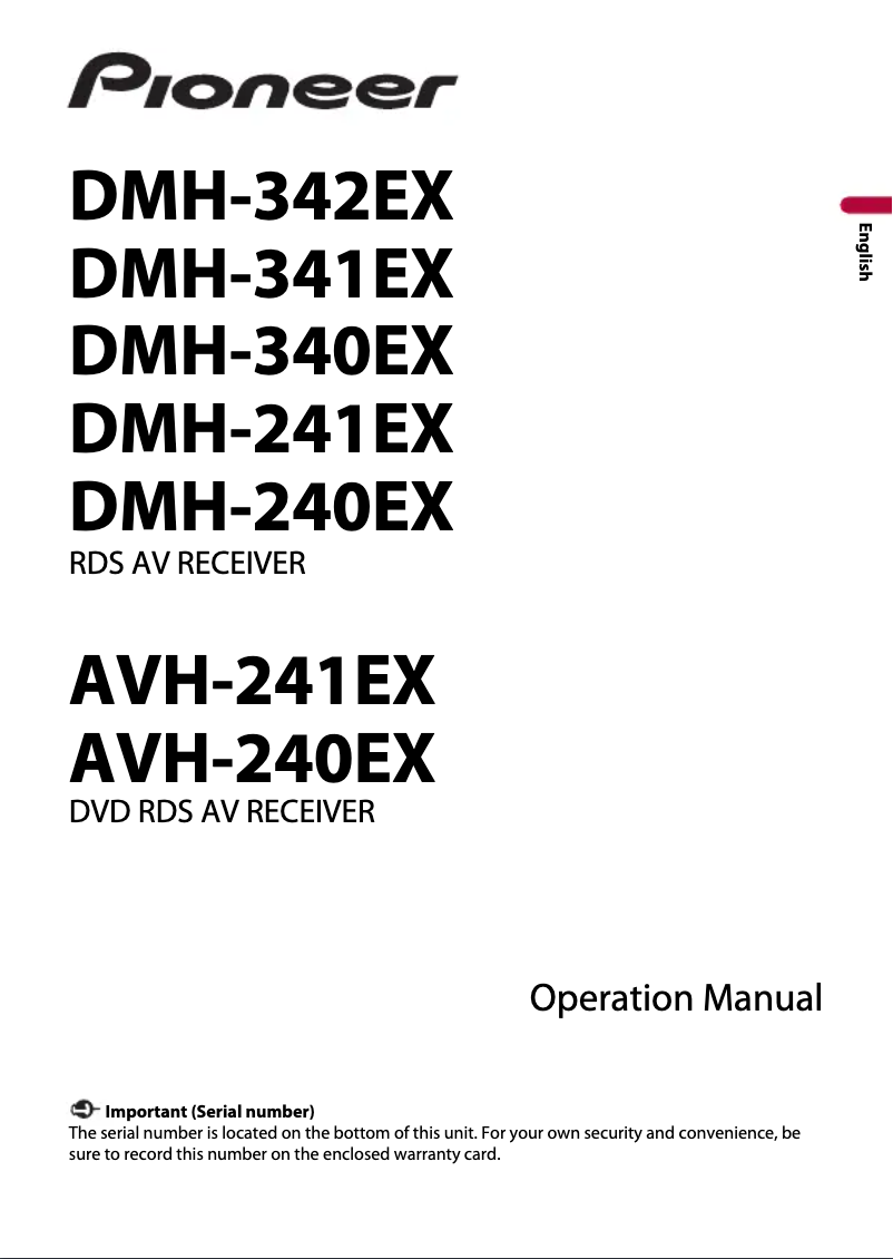 Page n°1 - Manuel utilisateur Pioneer AVH-241EXOB