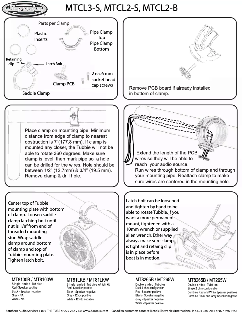 Page n°1 - Manuel utilisateur Bazooka MT8100W
