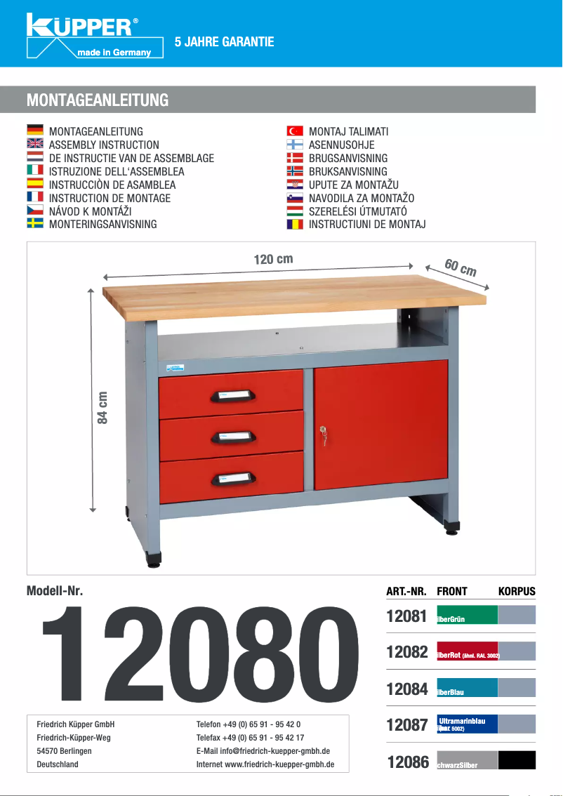 Image de la première page du manuel de l'appareil 12087