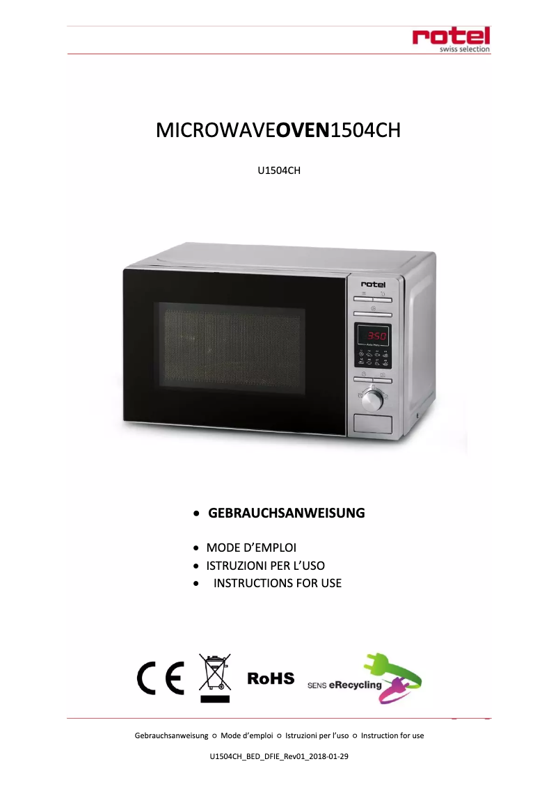 Page n°1 - Manuel utilisateur Rotel U1504CH