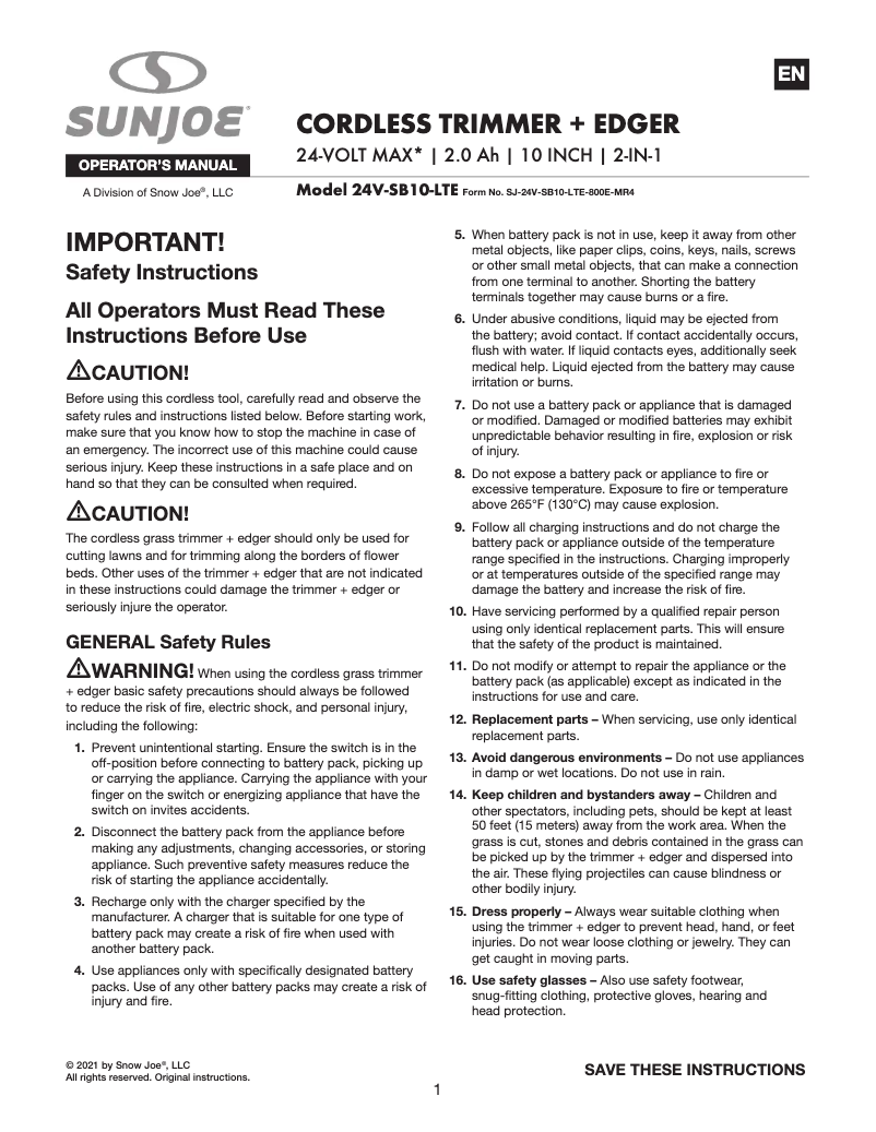 Image de la première page du manuel de l'appareil 24V-SB10-LTE