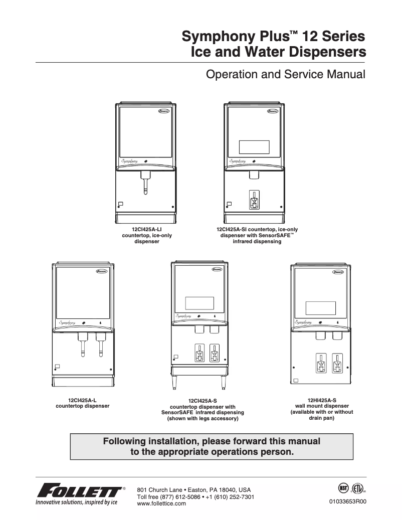 Page n°1 - Manuel utilisateur Follett 25C1425A-L