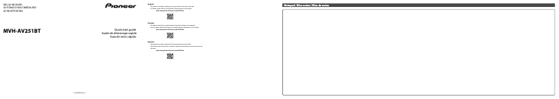 Page 1 de la notice Guide de démarrage rapide Pioneer MVH-AV251BT