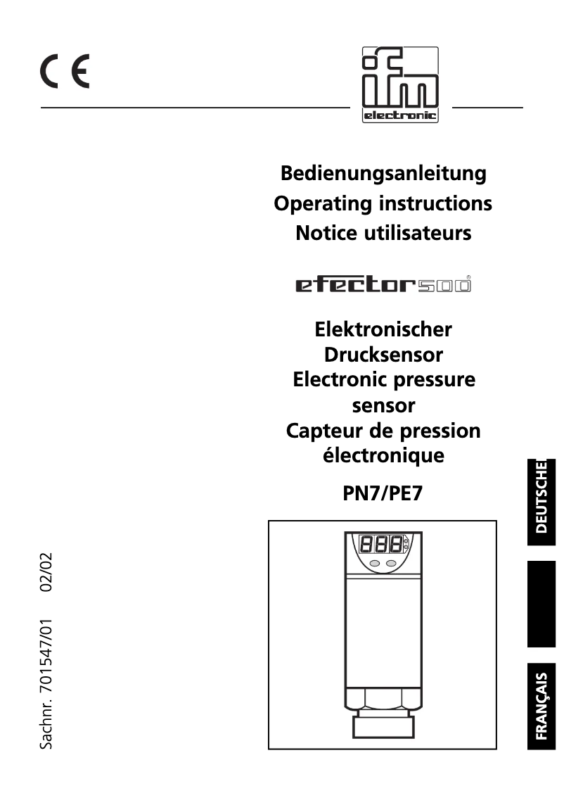 Page n°1 - Manuel utilisateur IFM PN7020