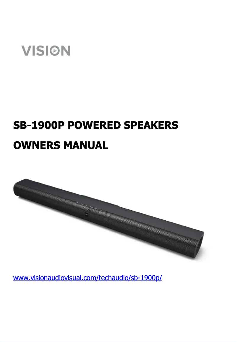 Page 1 de la notice Manuel utilisateur Vision SB-1900P