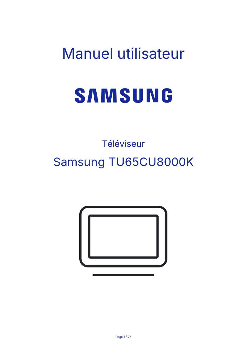 Image de la première page du manuel de l'appareil TU65CU8000K