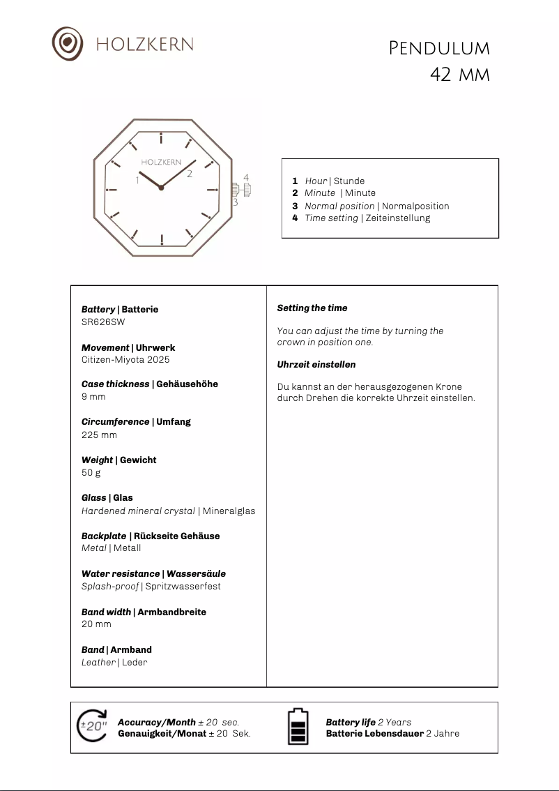 Page n°1 - Manuel utilisateur Holzkern Saviour