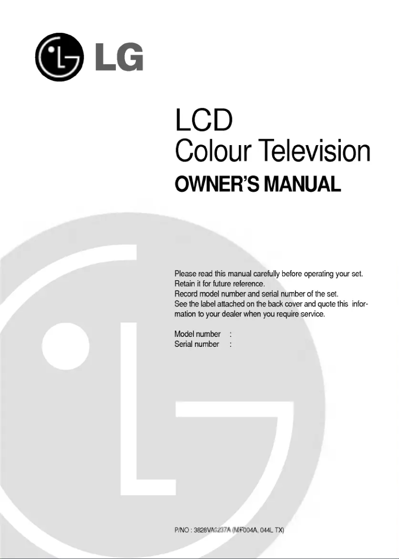 Page 1 de la notice Manuel utilisateur LG LT-15LA10