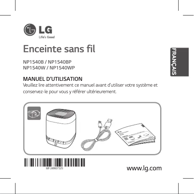 Page 1 de la notice Manuel utilisateur LG NP1540B