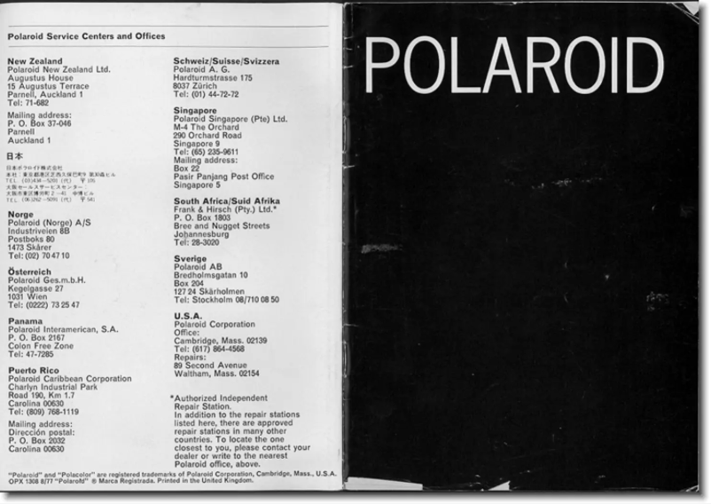Page n°1 - Manuel utilisateur Polaroid Instant 20