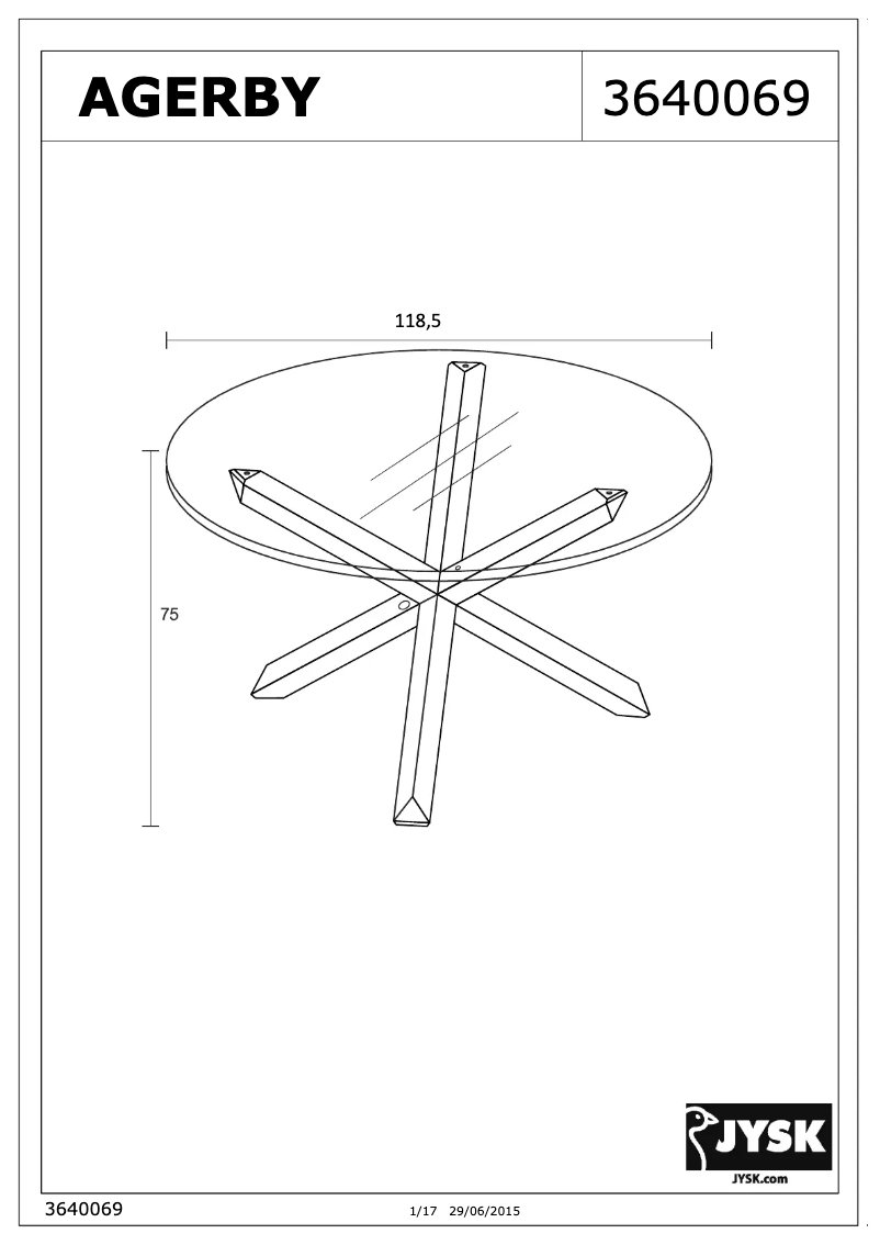 Page n°1 - Manuel utilisateur JYSK Agerby