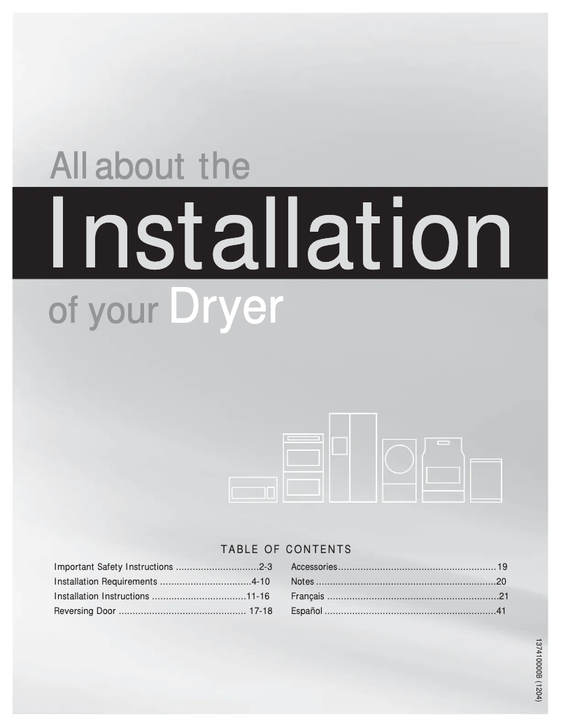 Image de la première page du manuel de l'appareil FARG4043MW