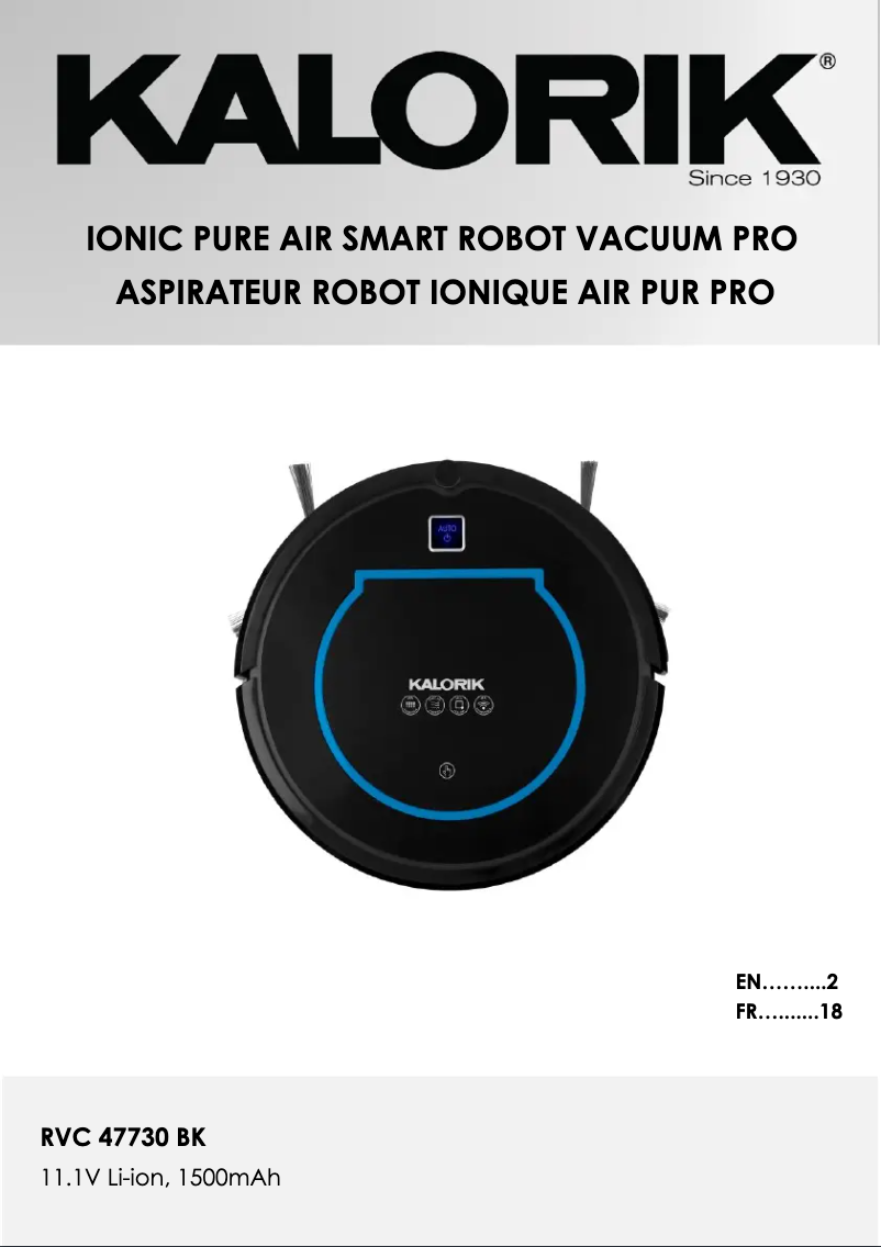 Image de la première page du manuel de l'appareil RVC 47730